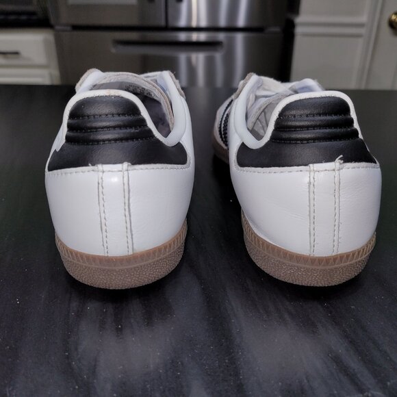 Adidas Samba OG J Youth/Women's Cloud White/ Core Black IE3675 Gum Sole Sneakers - Picture 8 of 16